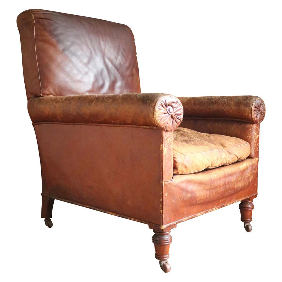 Pair of Leather Library Chairs at 1stdibs