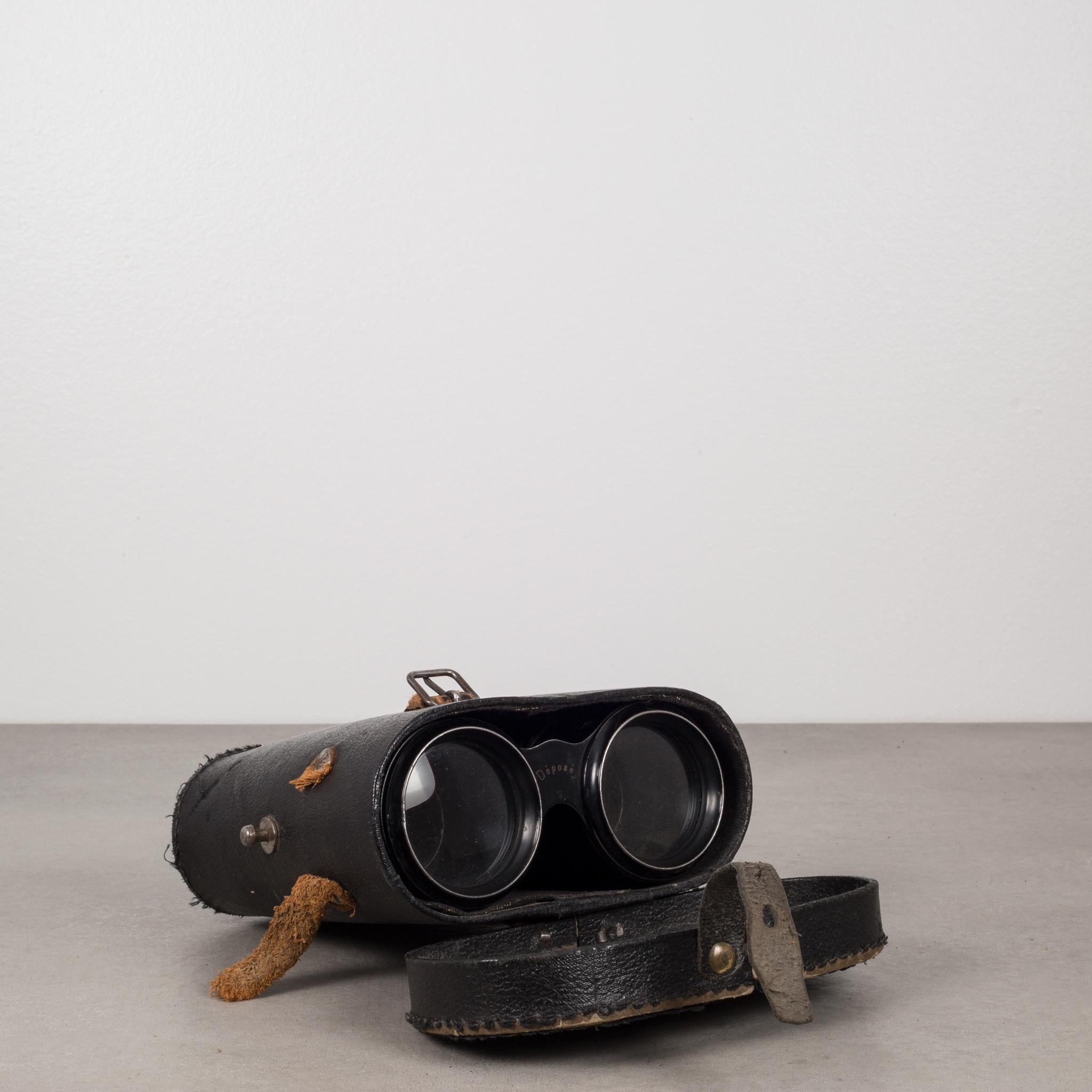 19th Century Leather Military Binoculars 