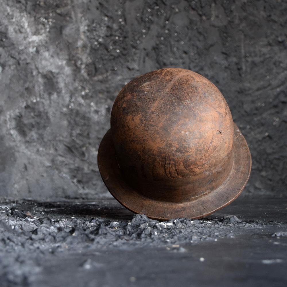 Late 19th Century 19th Century Leather Miners Helmet