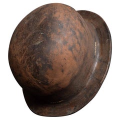 casque de mineur en cuir du 19ème siècle