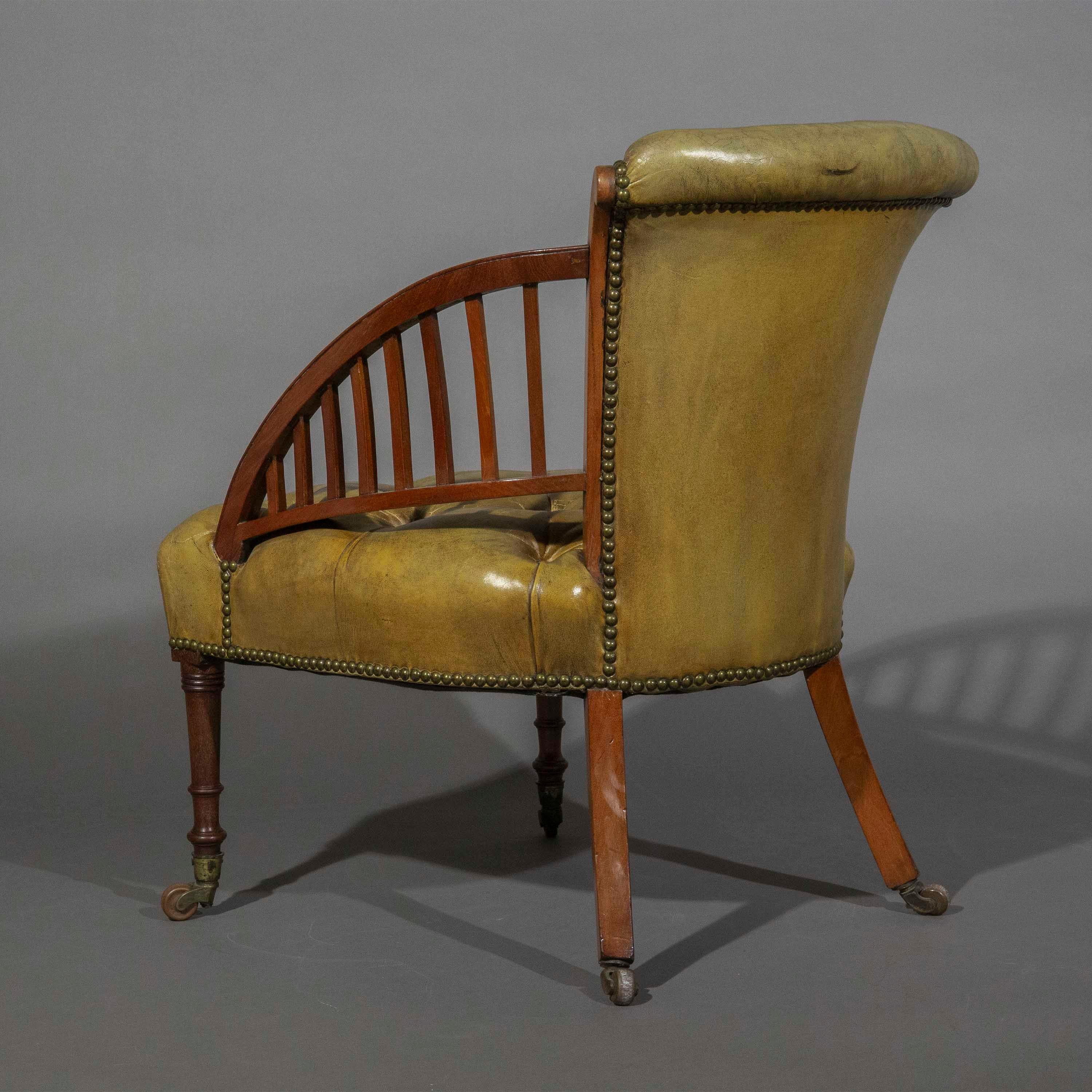 Chaise à pantoufles en cuir du 19e siècle en vente 2