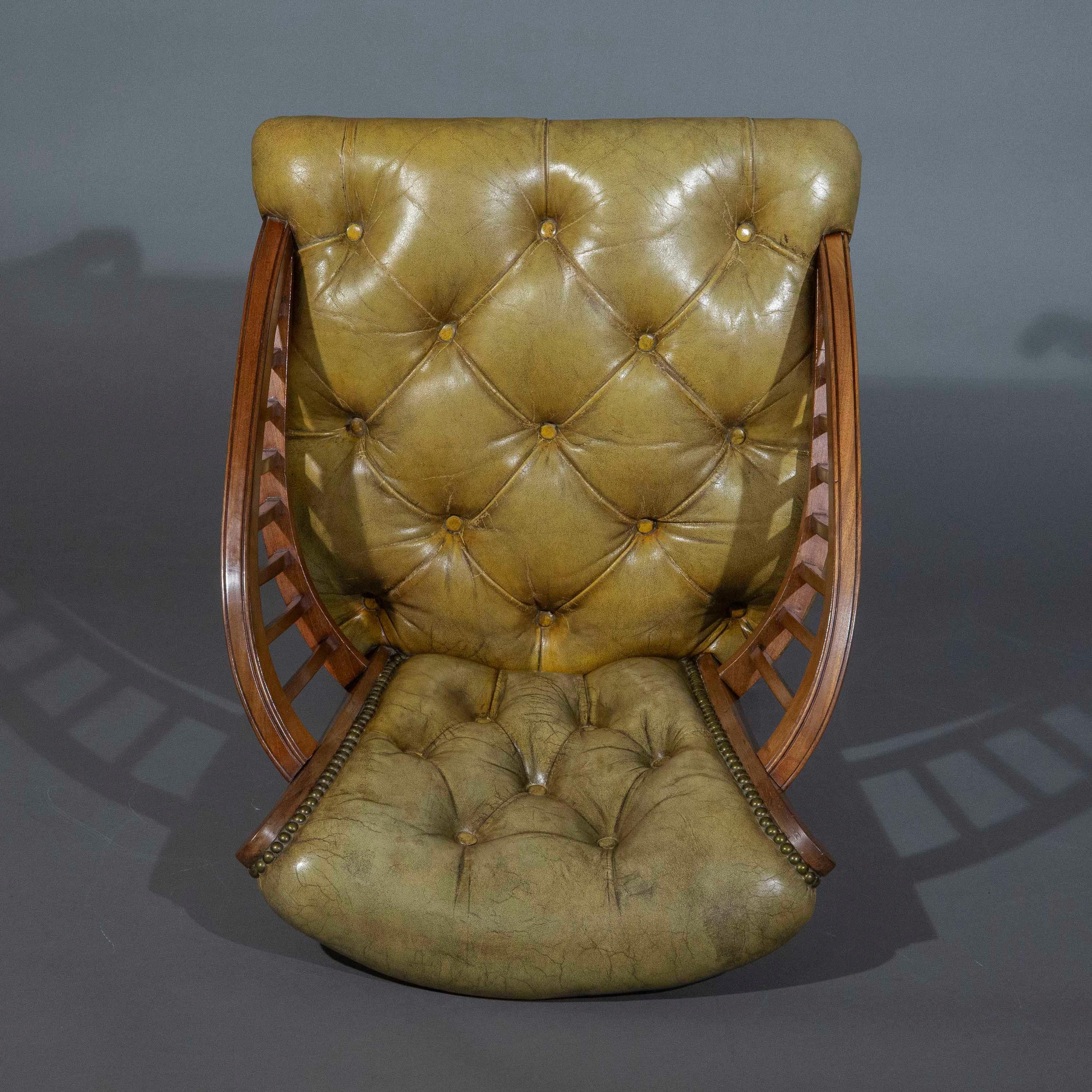 19th Century Leather Slipper Chair For Sale 6