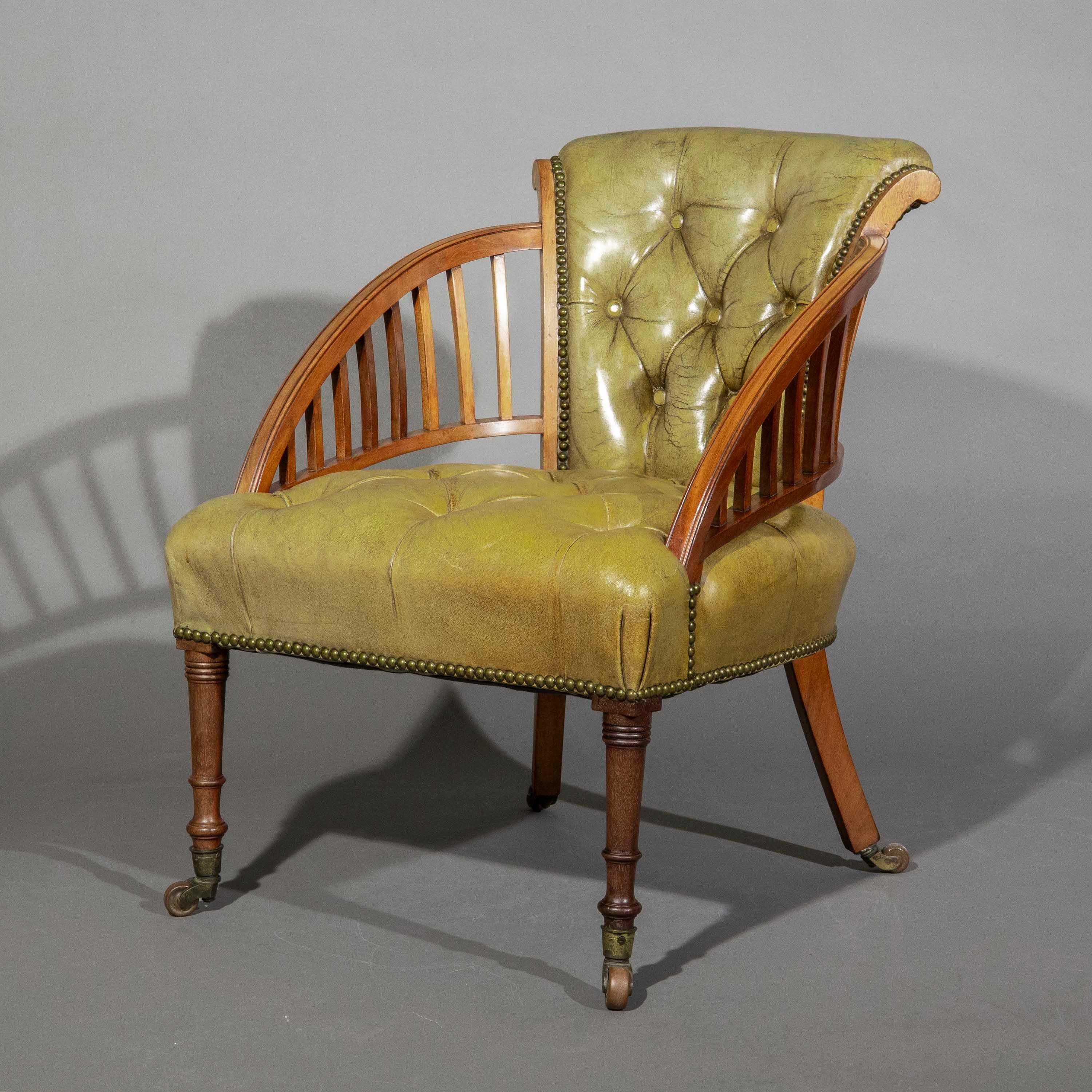 Chaise à pantoufles en cuir du 19e siècle en vente 1