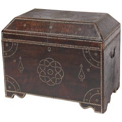 Antique 19th Century Leather Studded Trunk