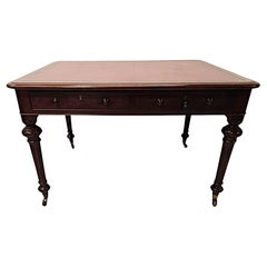 19th Century Leather Top Partners Desk or Library Table