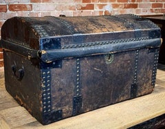 19th Century Leather Travelling Trunk