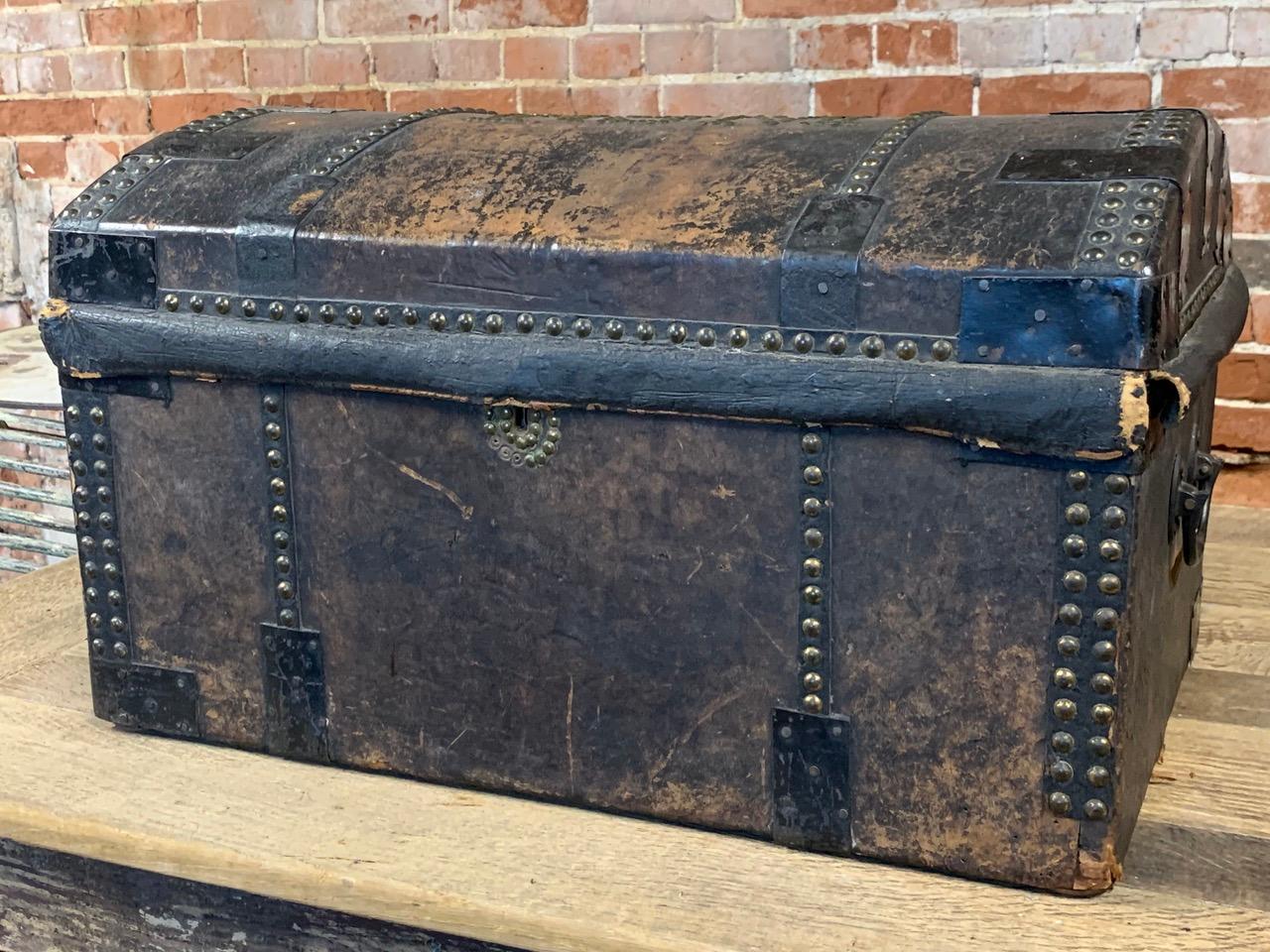 Hand-Crafted 19th Century Leather Travelling Trunk