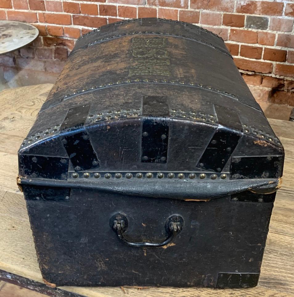 19th Century Leather Travelling Trunk 1
