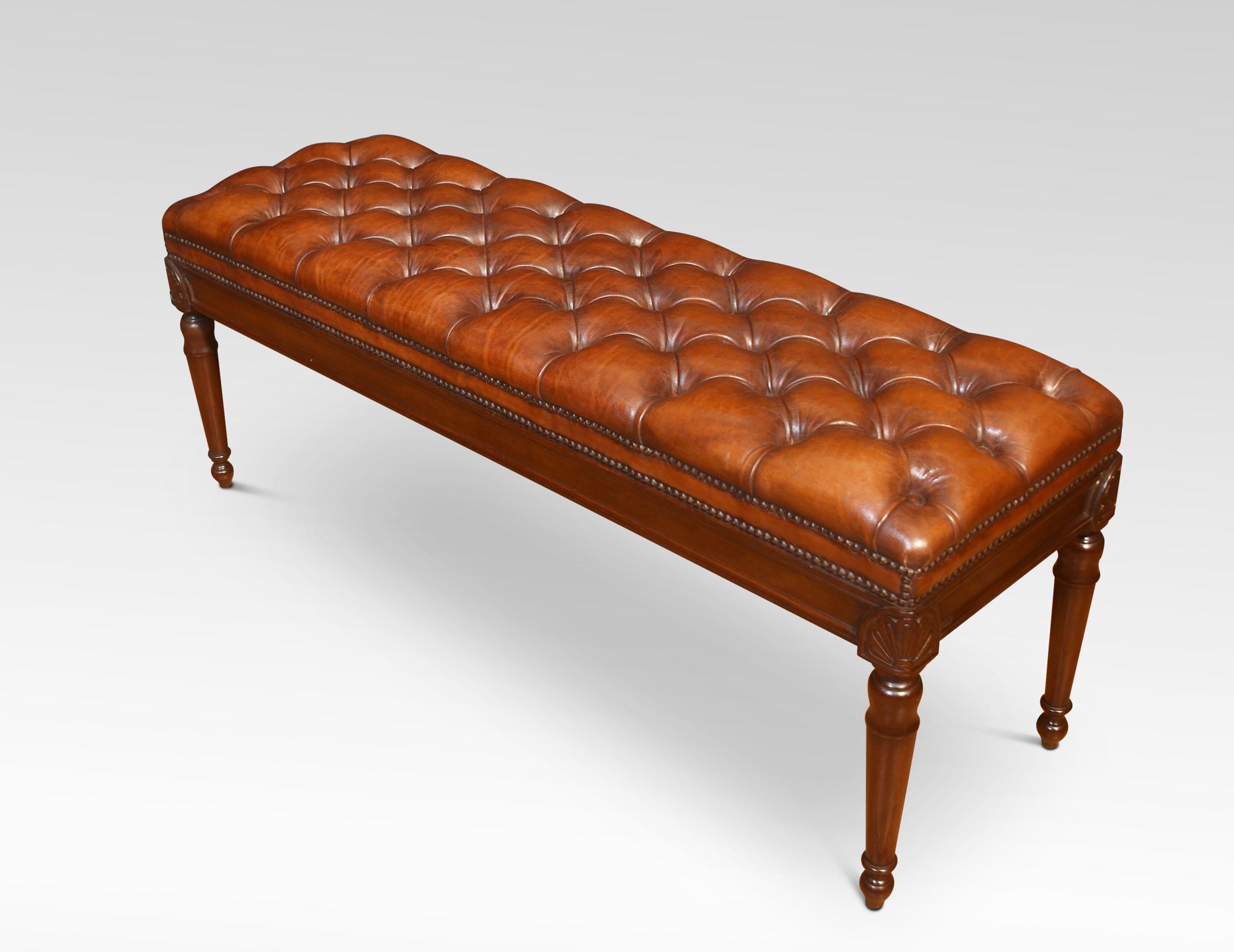 British 19th Century leather window seat For Sale