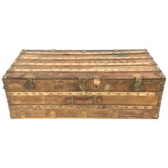 19th Century Leather Wrapped Sea Carriage Trunk from Paris