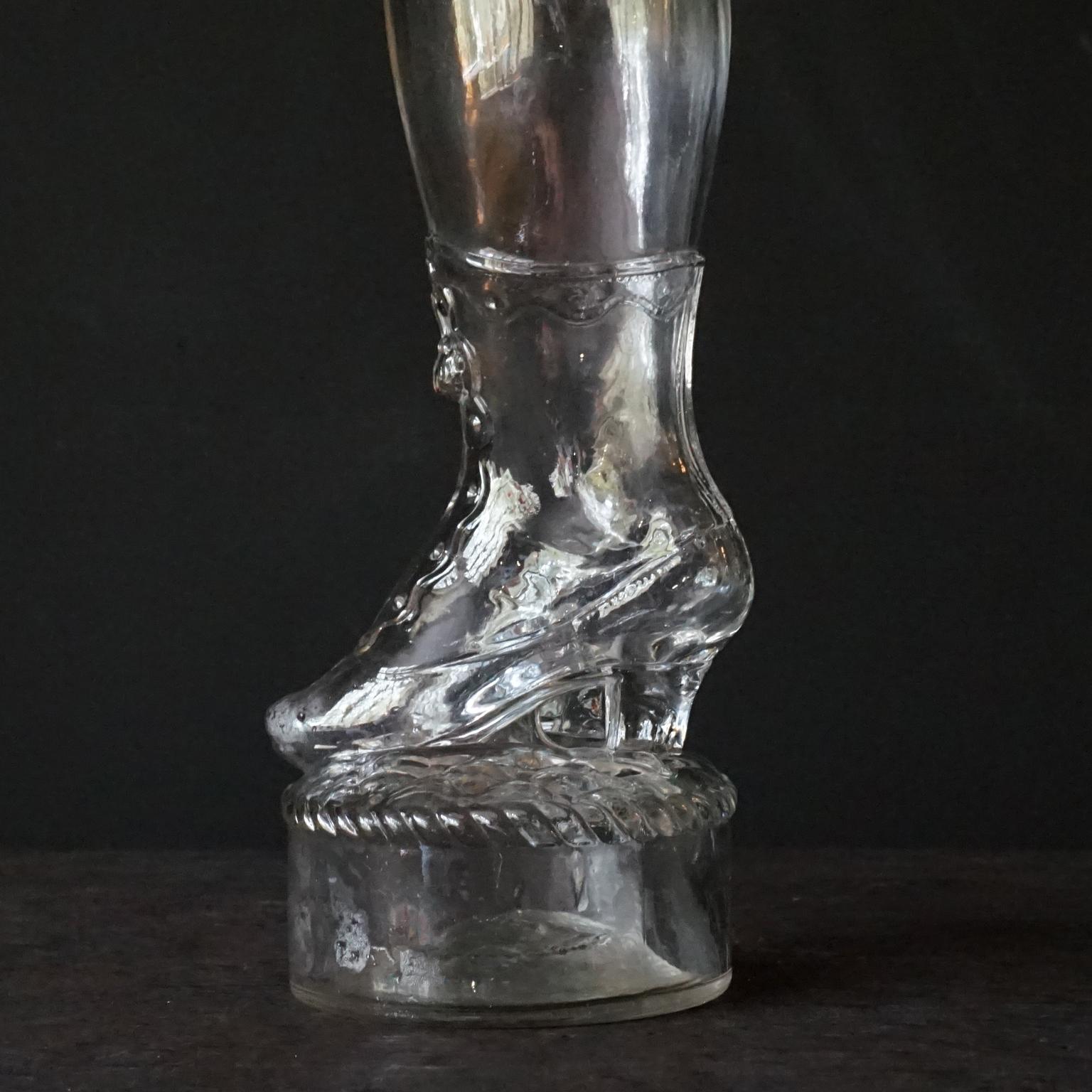 19th Century Legras&Cie and Vintage Glass Boot High Heel Shoe Bottle Collection For Sale 2