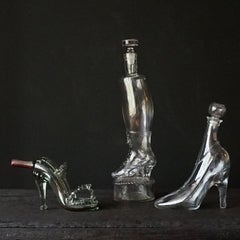 19th Century Legras&Cie and Vintage Glass Boot High Heel Shoe Bottle Collection
