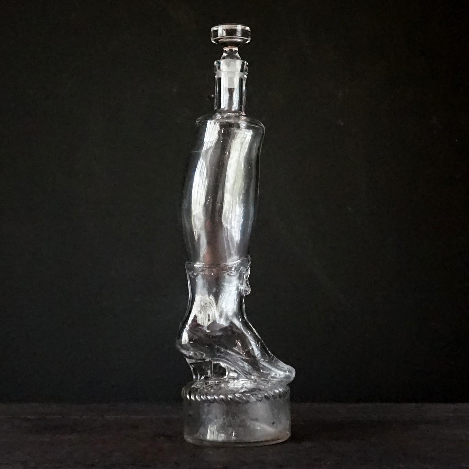 19th Century Legras&Cie and Vintage Glass Boot High Heel Shoe Bottle Collection For Sale 4