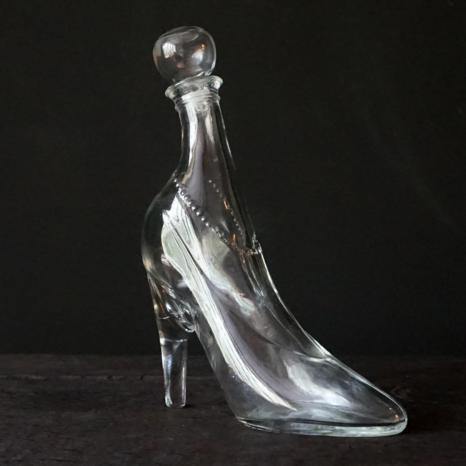 Blown Glass 19th Century Legras&Cie and Vintage Glass Boot High Heel Shoe Bottle Collection For Sale