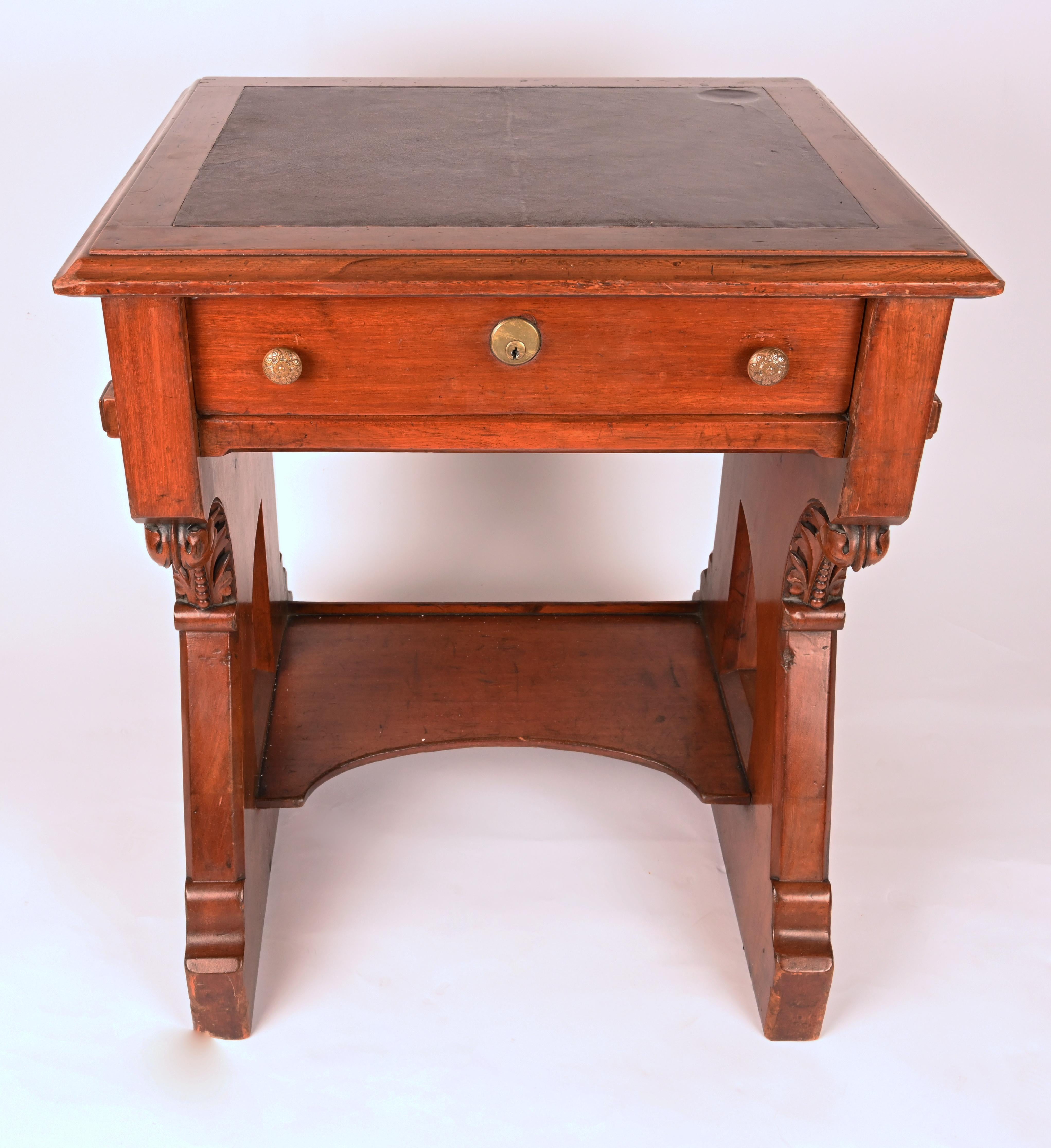 American Craftsman 19th Century, Leopold Eidlitz Carved Cherry Desk For Sale