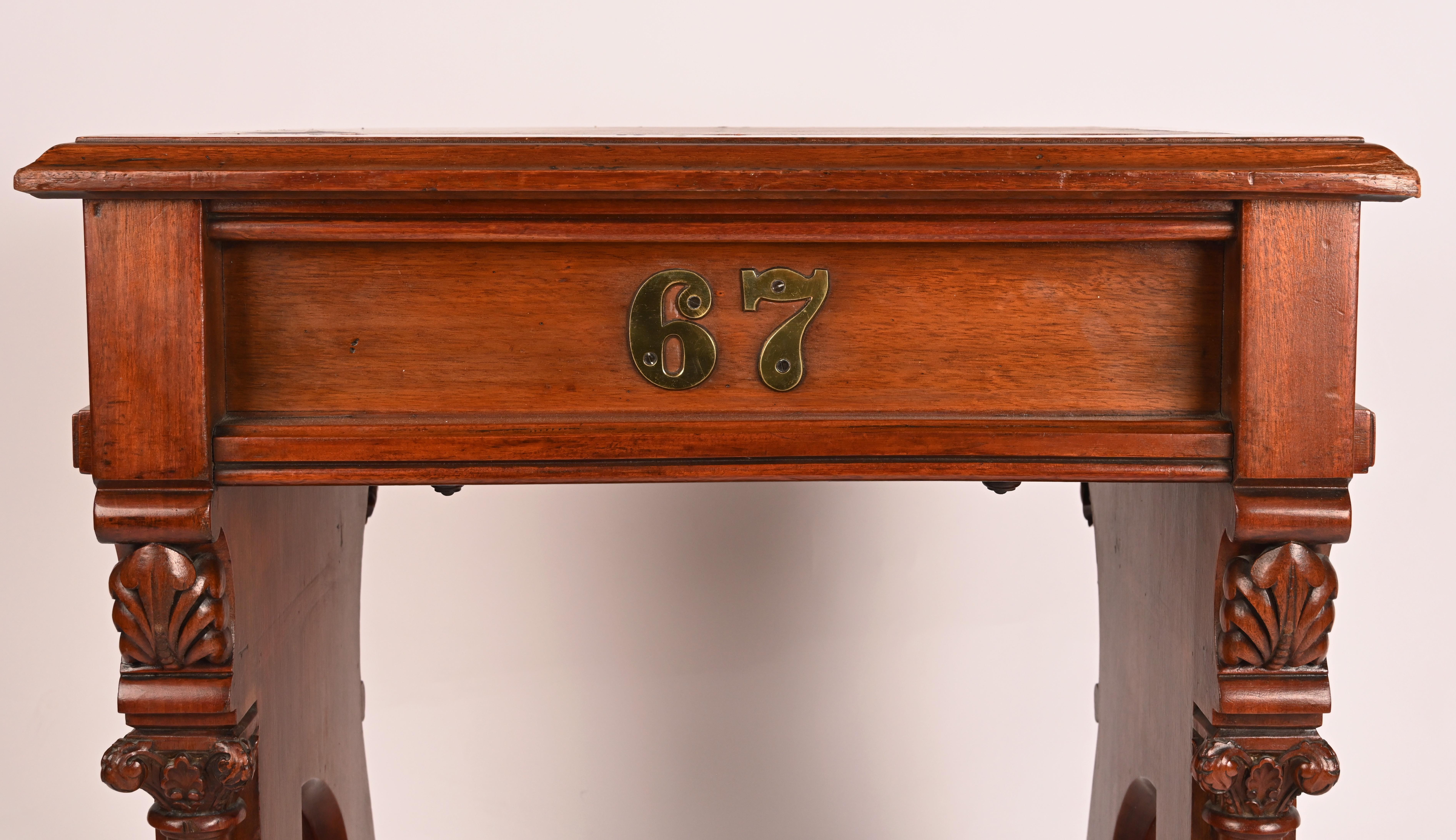 19th Century, Leopold Eidlitz Carved Cherry Desk In Good Condition For Sale In New York, NY