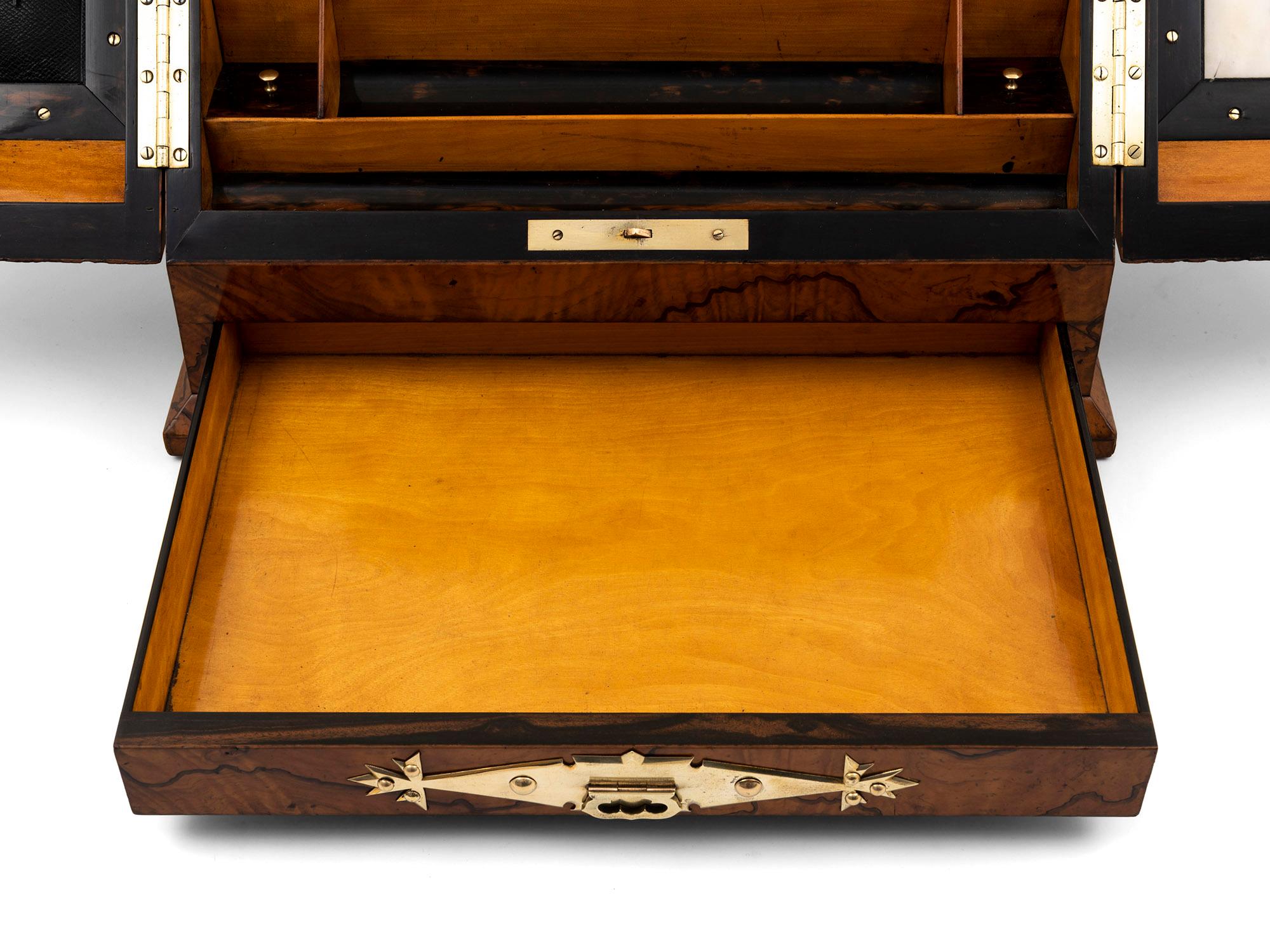 19th Century Leuchars Olivewood Stationery Cabinet For Sale 6