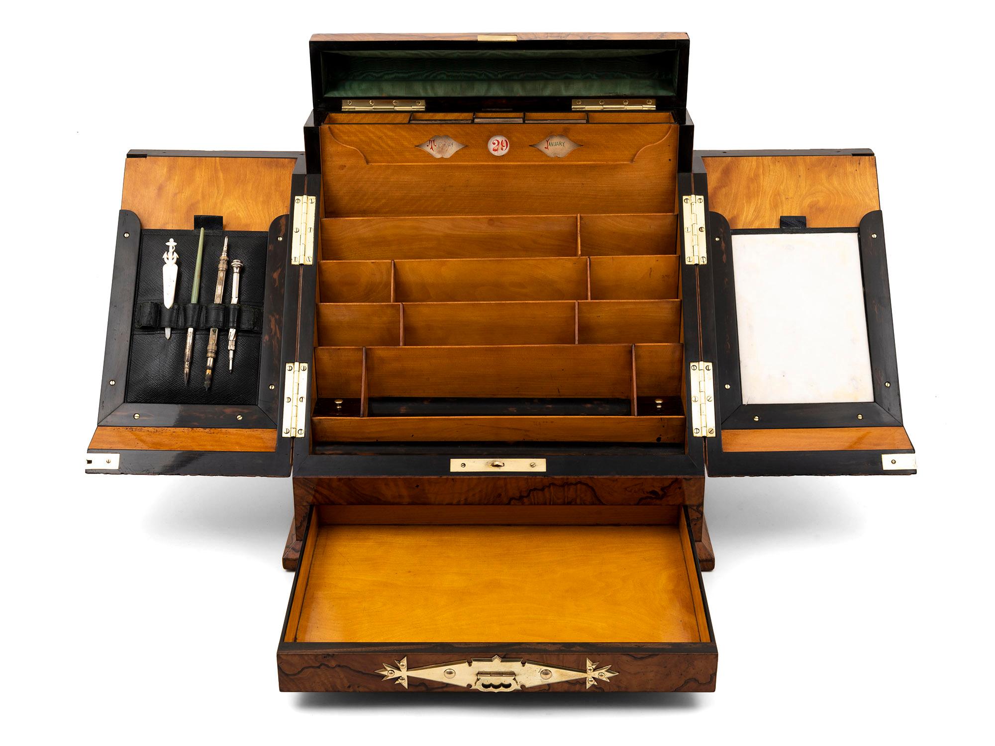 19th Century Leuchars Olivewood Stationery Cabinet For Sale 7