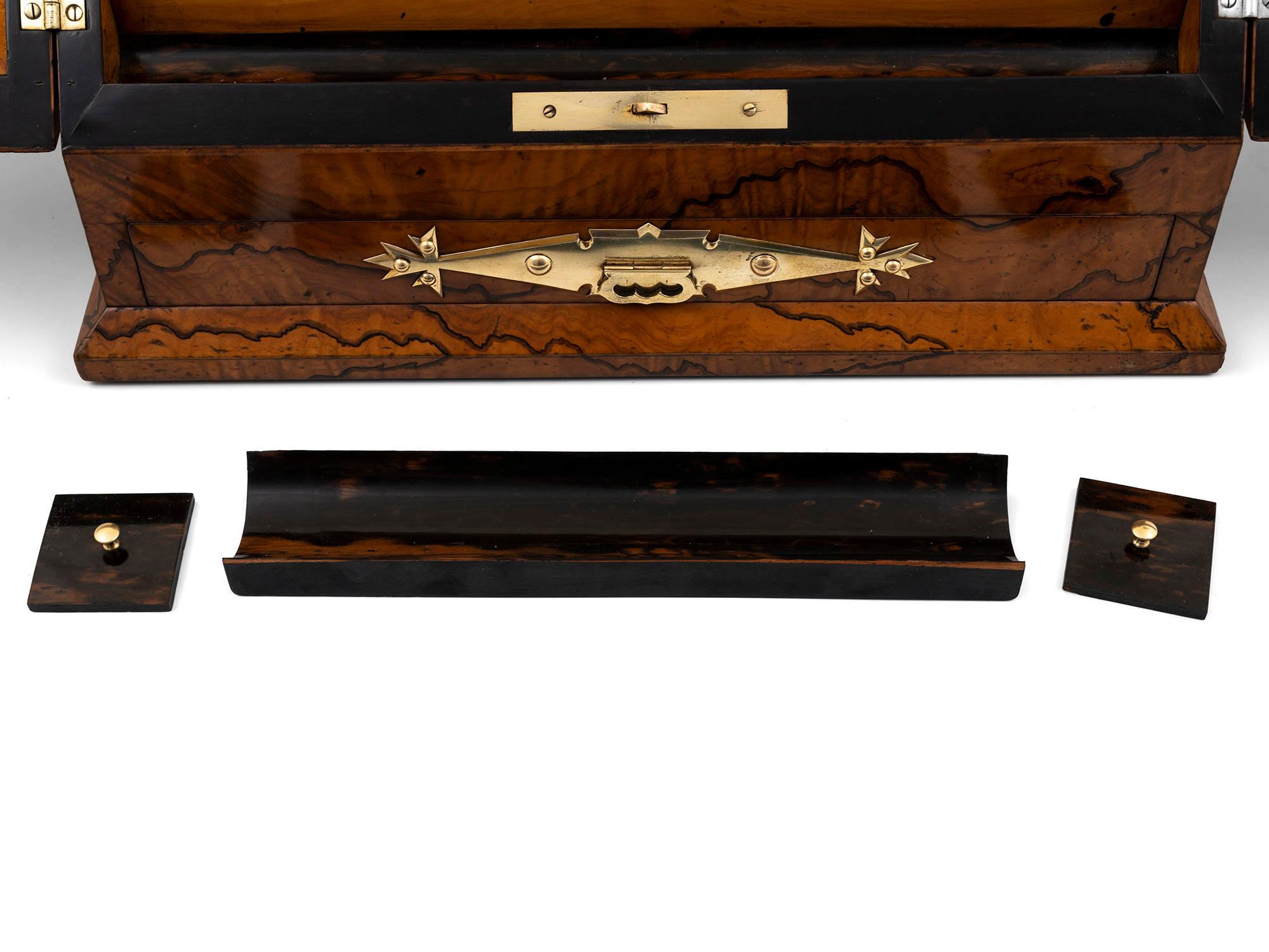 19th Century Leuchars Olivewood Stationery Cabinet For Sale 8