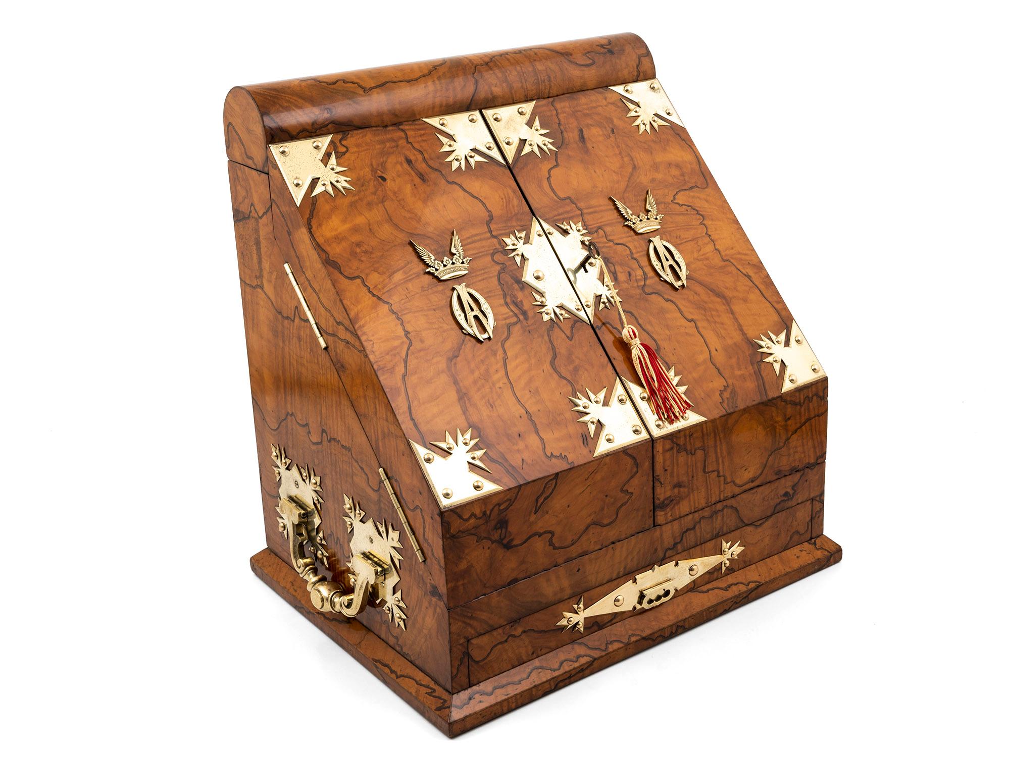 19th Century Leuchars Olivewood Stationery Cabinet For Sale 14