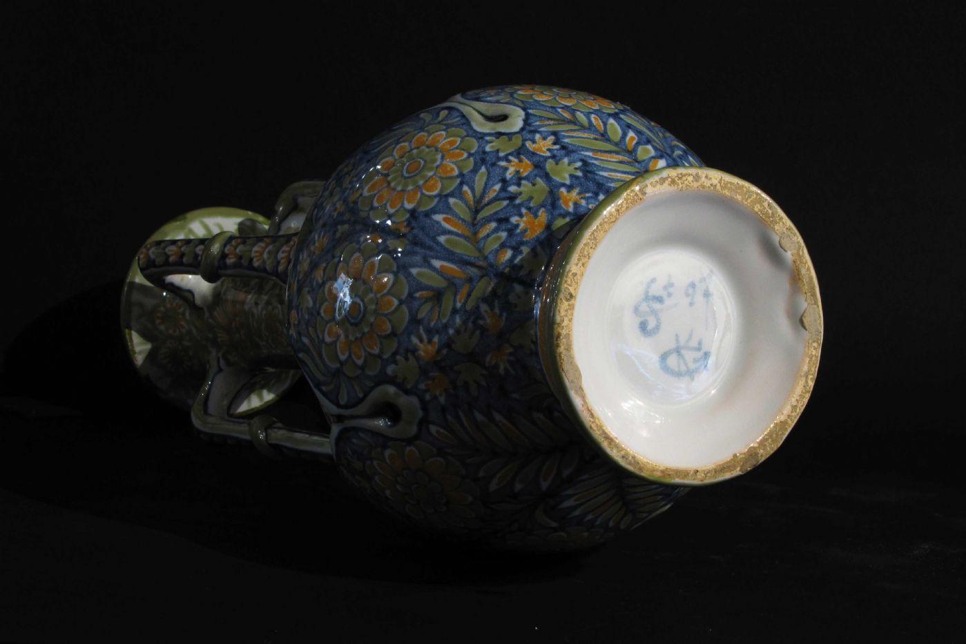 19. Jahrhundert Liberty Gibus & Redon Polychrome Vase (Gemalt) im Angebot