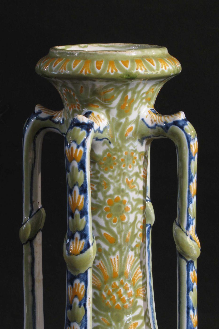 19. Jahrhundert Liberty Gibus & Redon Polychrome Vase im Zustand „Gut“ im Angebot in Firenze, FI