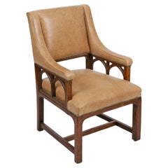 19th Century Library Armchair in the Gothic Manner