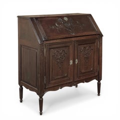 Secrétaire en chêne massif du XIXe siècle de style Louis XVI à la liégeoise