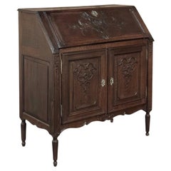 Secrétaire en chêne massif du XIXe siècle de style Louis XVI à la liégeoise