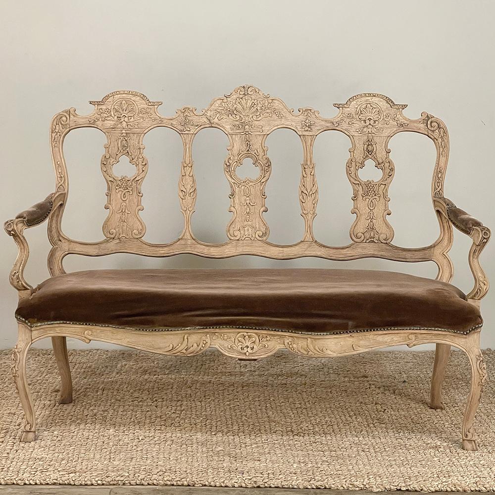 Canape-Sessel, Französisch Louis XIV.-Stil, 19. Jahrhundert (Handgeschnitzt) im Angebot