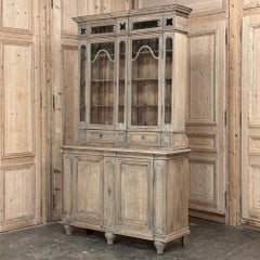 19th Century Liegoise Neoclassical Bookcase ~ Display Cabinet in Stripped Oak