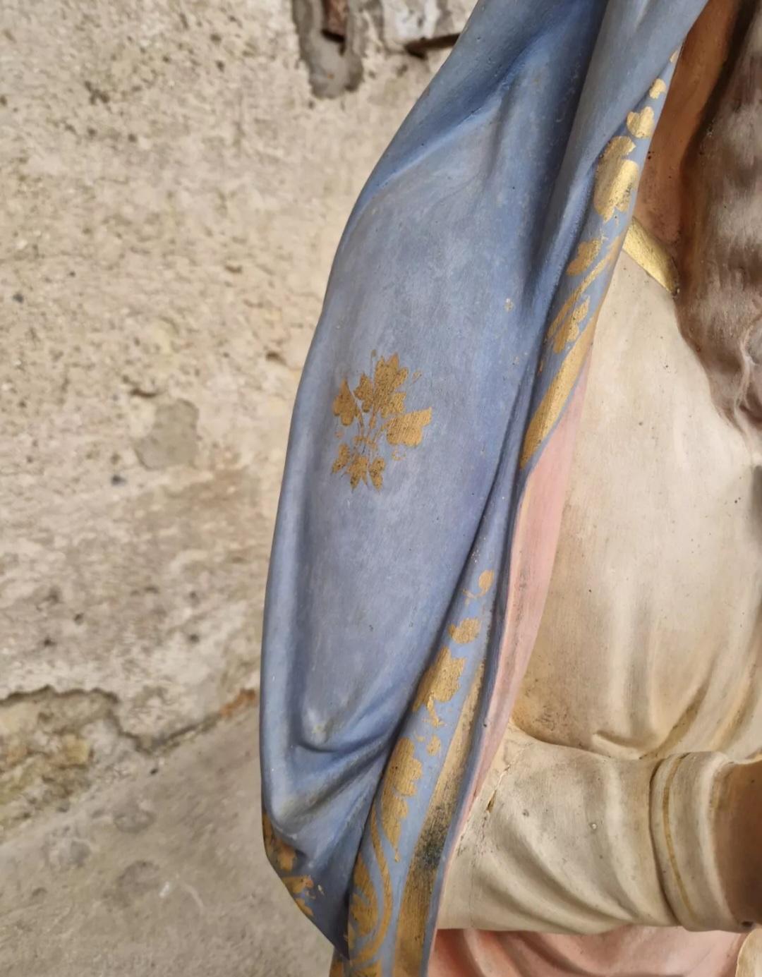 Statua religiosa a grandezza naturale di San Joaquin del XIX secolo in vendita 3