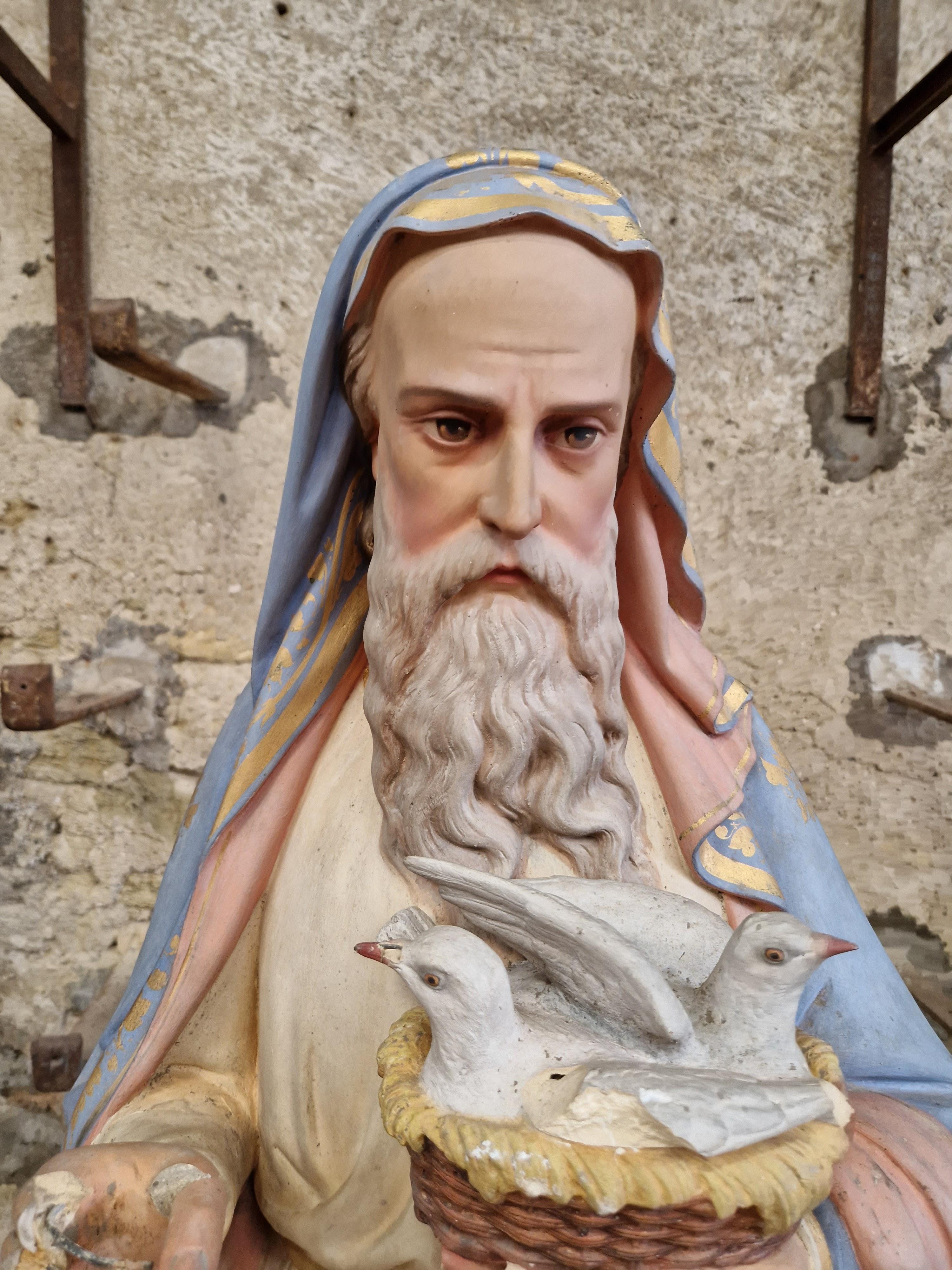19th Century Life Size Religious Statue Saint Joaquin  For Sale 4