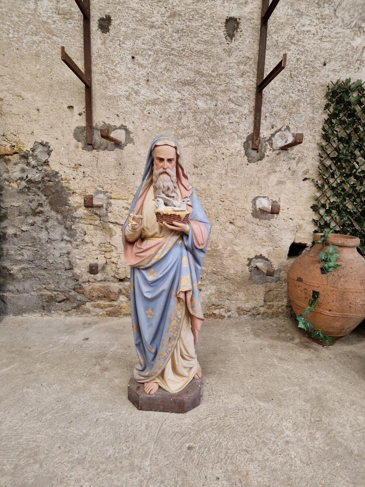 French 19th Century Life Size Religious Statue Saint Joaquin  For Sale
