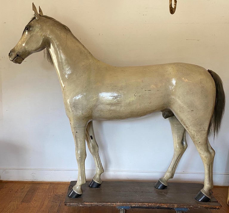 Wood 19th Century Life Sized Horse Trade Sign from a Tack Shop in Pennsylvania For Sale