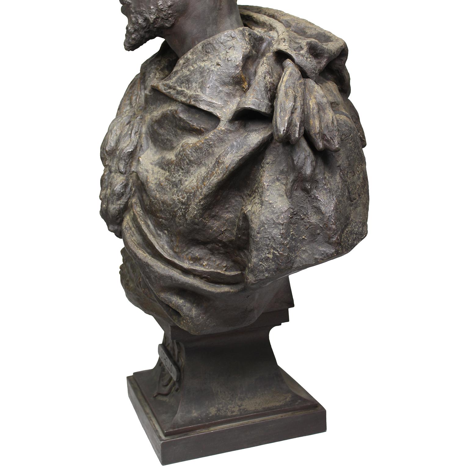 19th Century Lifesize Bronze Bust of Othello after Gaston Veuvenot Leroux  For Sale 9