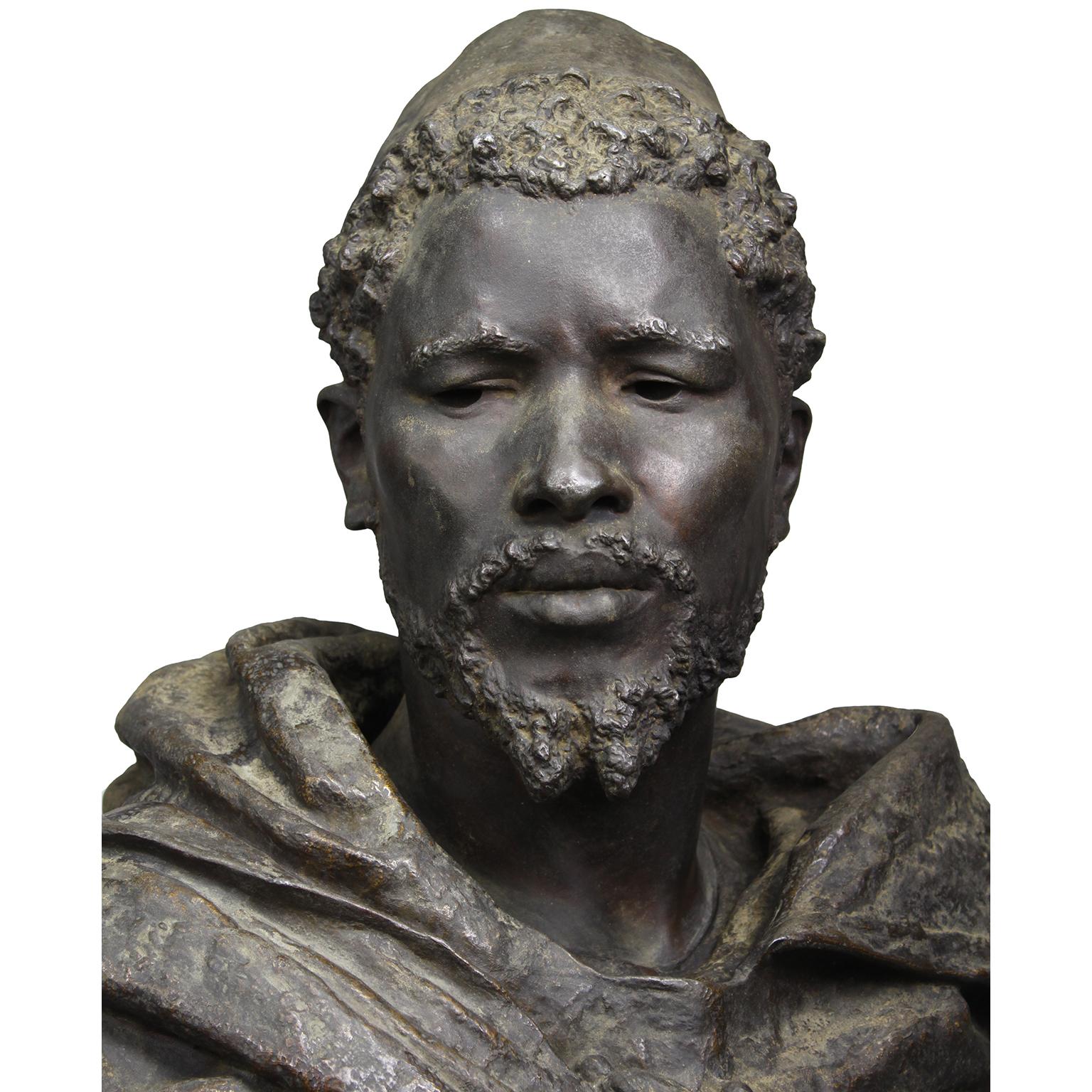 19th Century Lifesize Bronze Bust of Othello after Gaston Veuvenot Leroux  For Sale 2