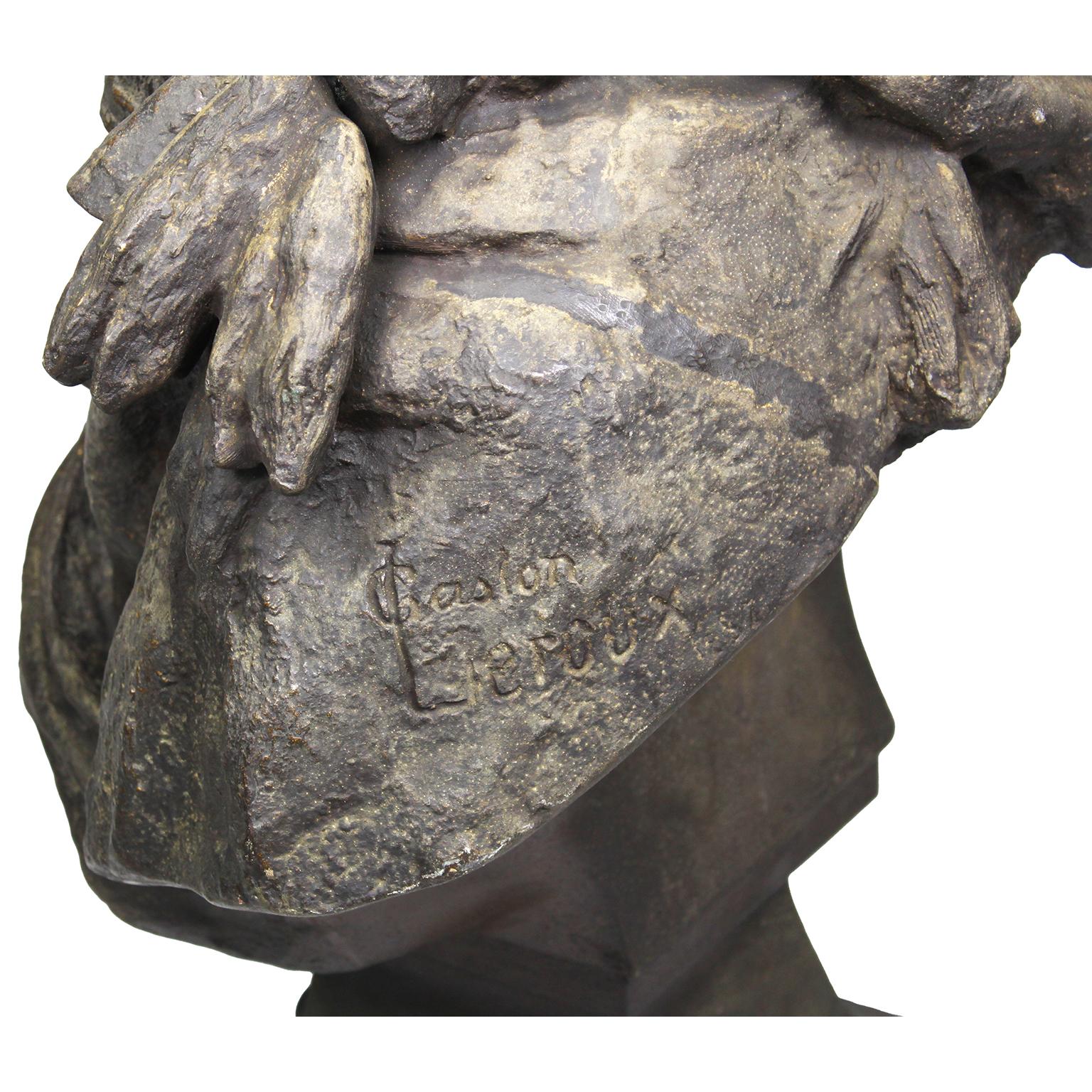 19th Century Lifesize Bronze Bust of Othello after Gaston Veuvenot Leroux  For Sale 11