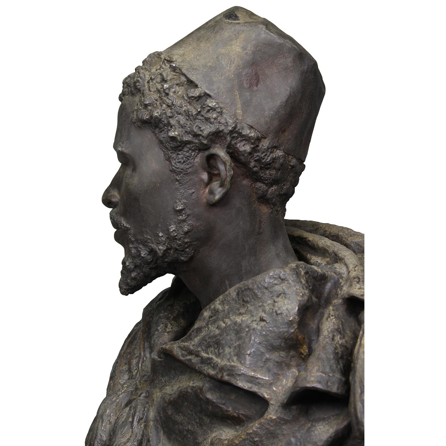 Buste en bronze grandeur nature d'Othello d'après Gaston Veuvenot Leroux, 19e siècle en vente 5