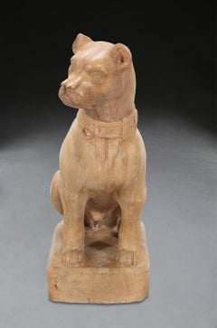 19th Century Lifesize Terracotta Dog