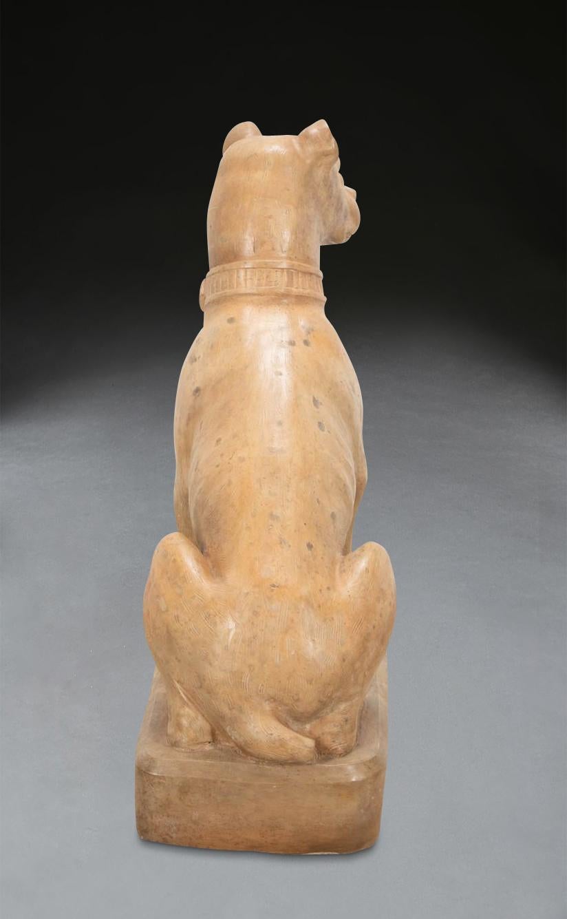 Francese Cane di terracotta a grandezza naturale del XIX secolo in vendita