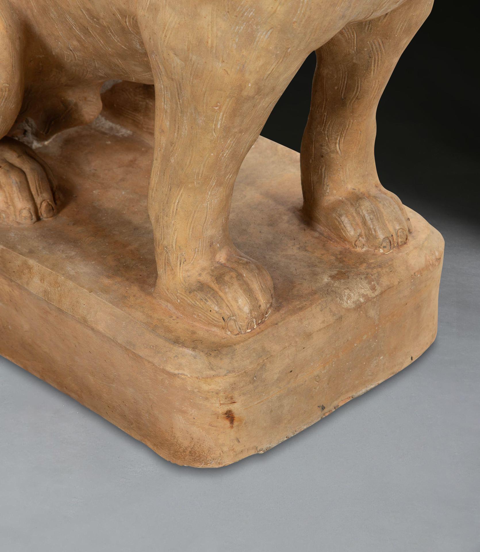 Terracotta Cane di terracotta a grandezza naturale del XIX secolo in vendita