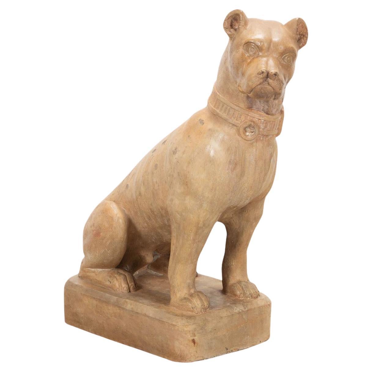 19th Century Lifesize Terracotta Dog
