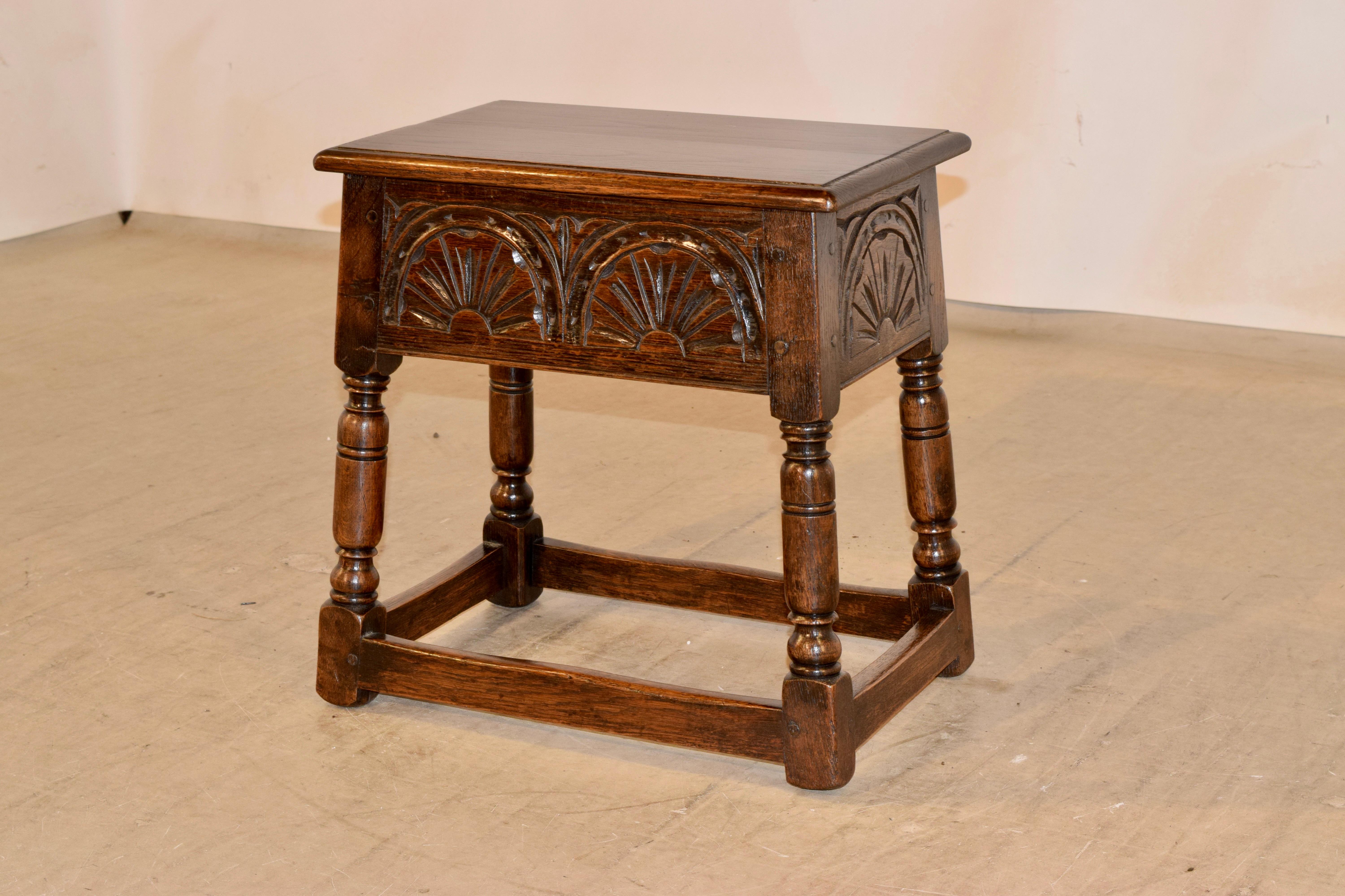 English 19th Century Lift Top Stool For Sale