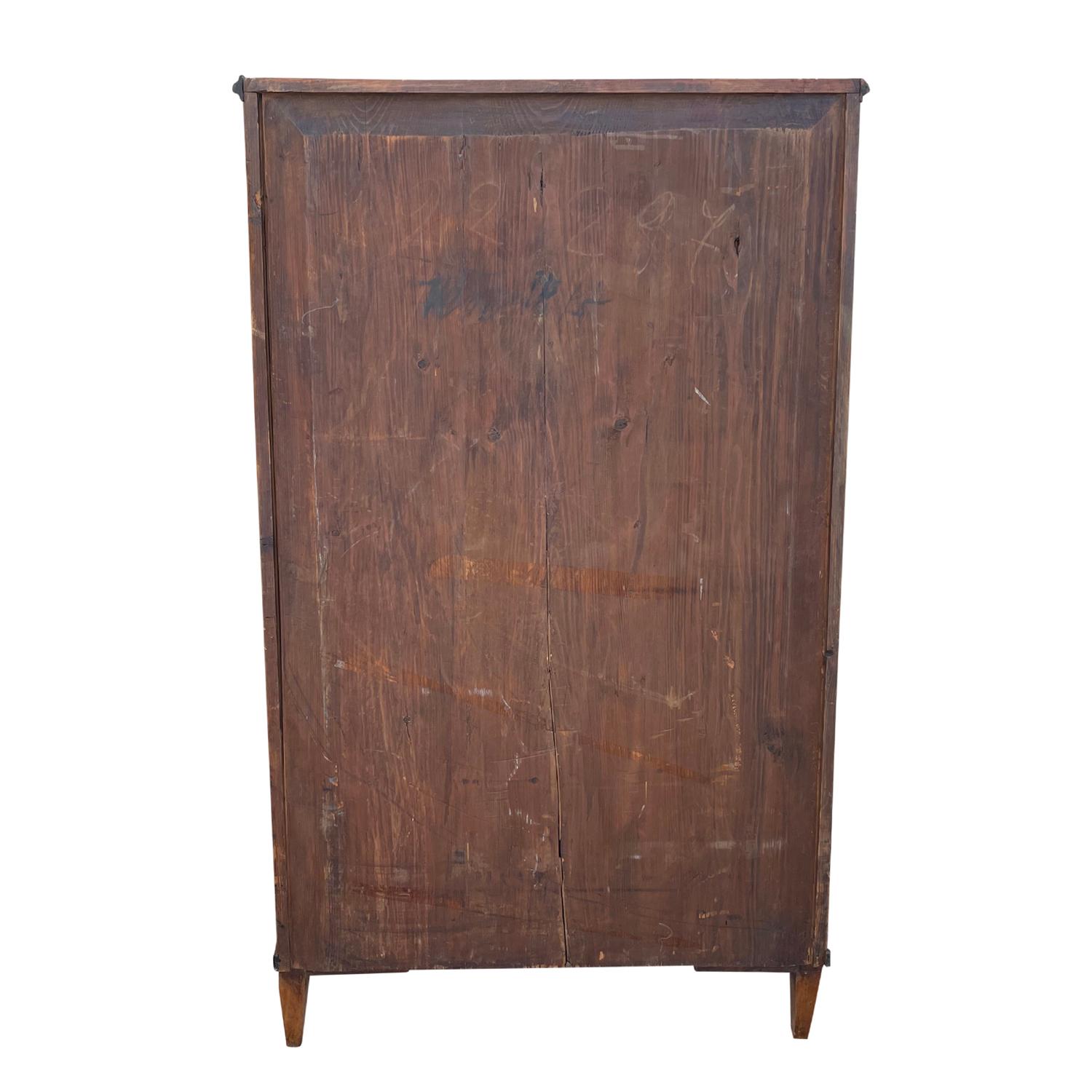 19th Century German Biedermeier Mahogany Cabinet - Antique Walnut Cupboard For Sale 1
