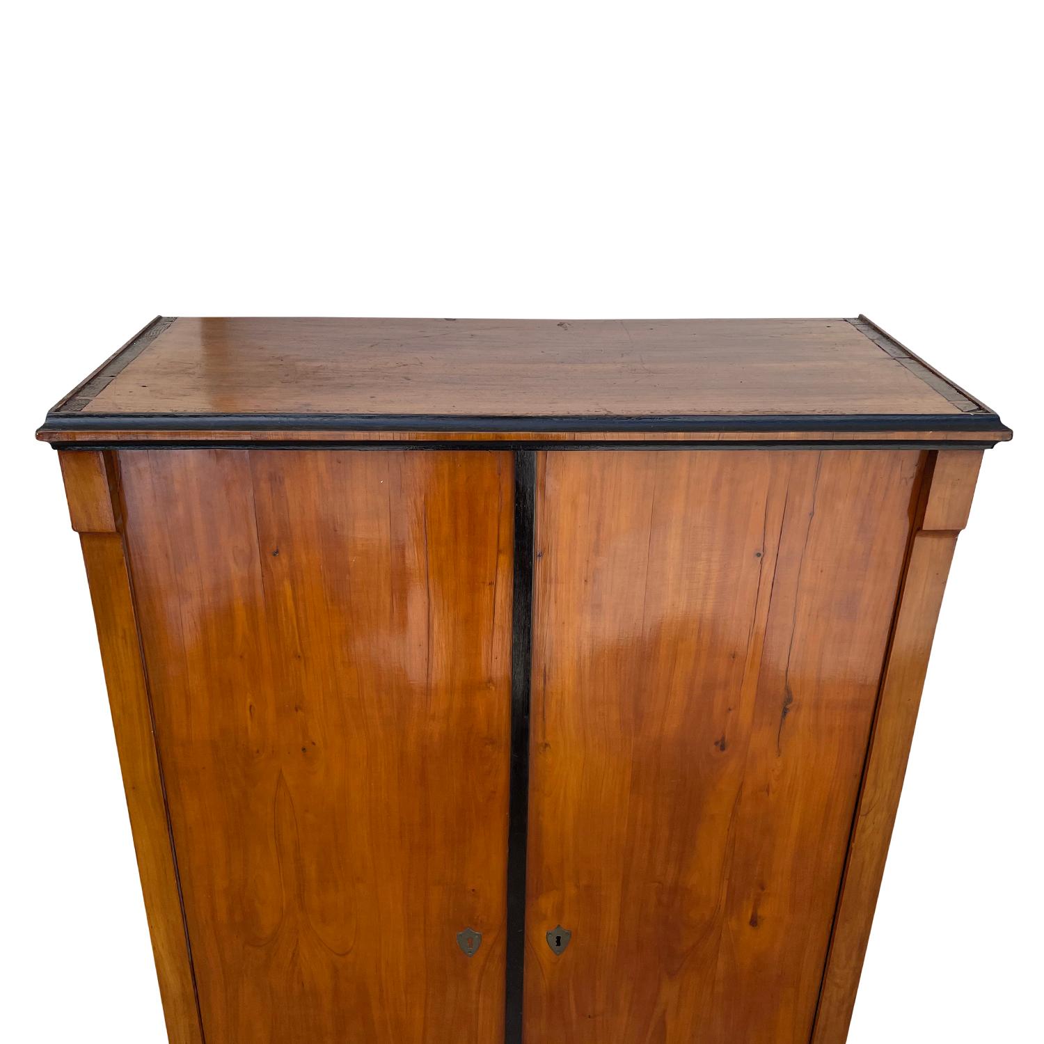 19th Century German Biedermeier Mahogany Cabinet - Antique Walnut Cupboard For Sale 3