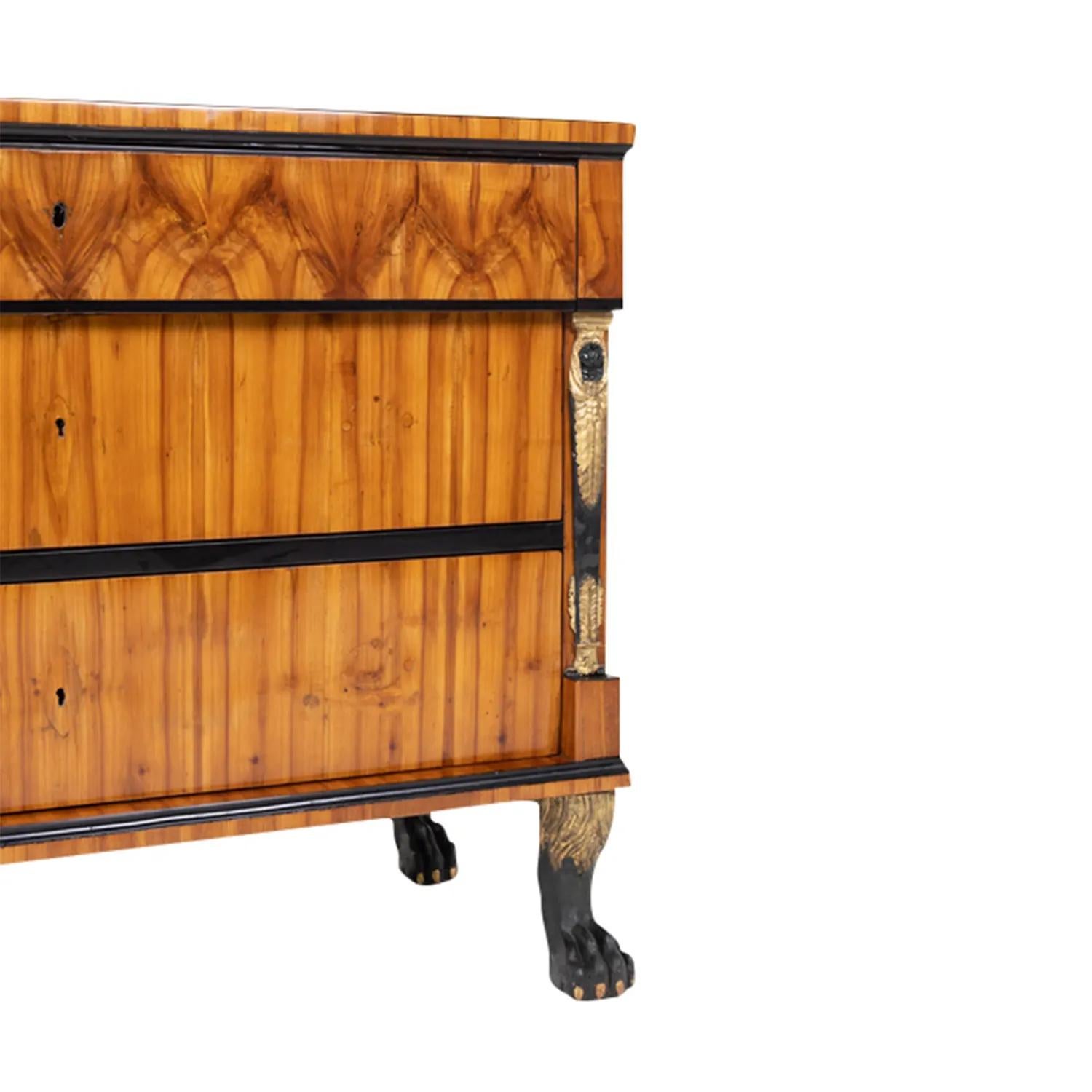 19th Century German Biedermeier Cherrywood Chest of Drawers - Antique Commode For Sale 7
