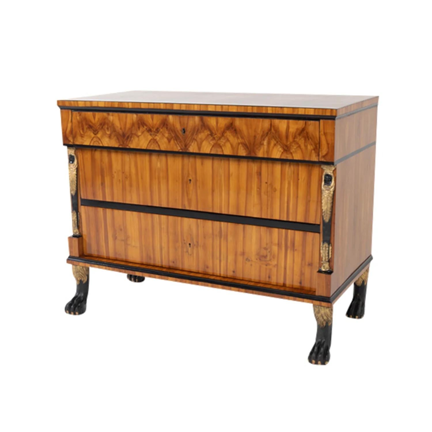 19th Century German Biedermeier Cherrywood Chest of Drawers - Antique Commode For Sale 1