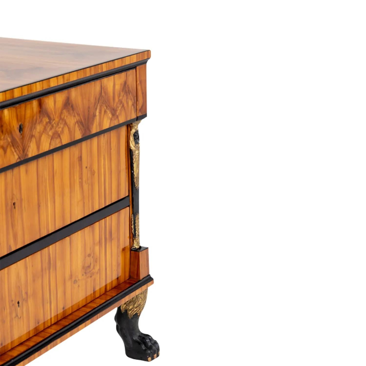 19th Century German Biedermeier Cherrywood Chest of Drawers - Antique Commode For Sale 3