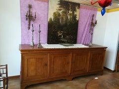 19th Century Light Brown Italian Oak Credenzas